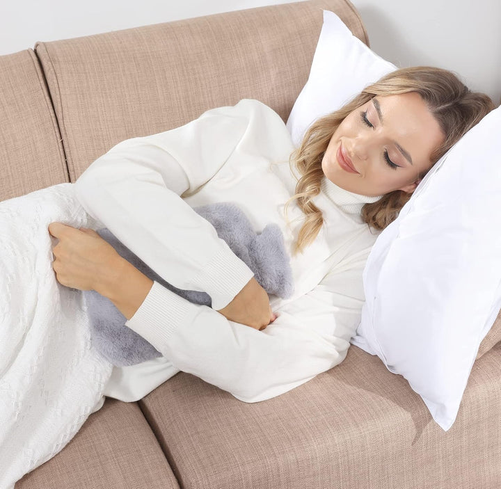 Hot Water Bottle Cover - Very Soft Fluffy Cover, 2L, Pink