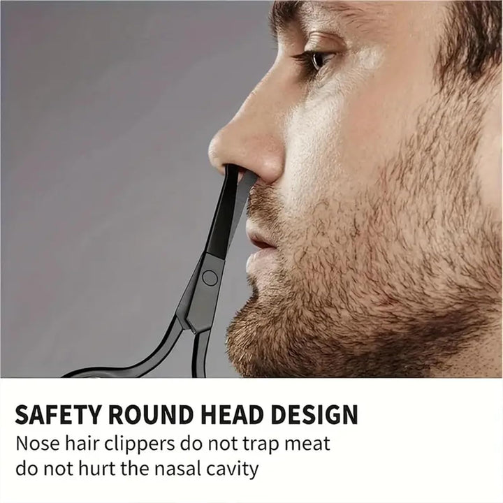 Stainless Steel Nose Hair Scissors, Precision Trimming Ergonomic Design, Tools for Ear, Nose, Eyebrow Grooming Hair