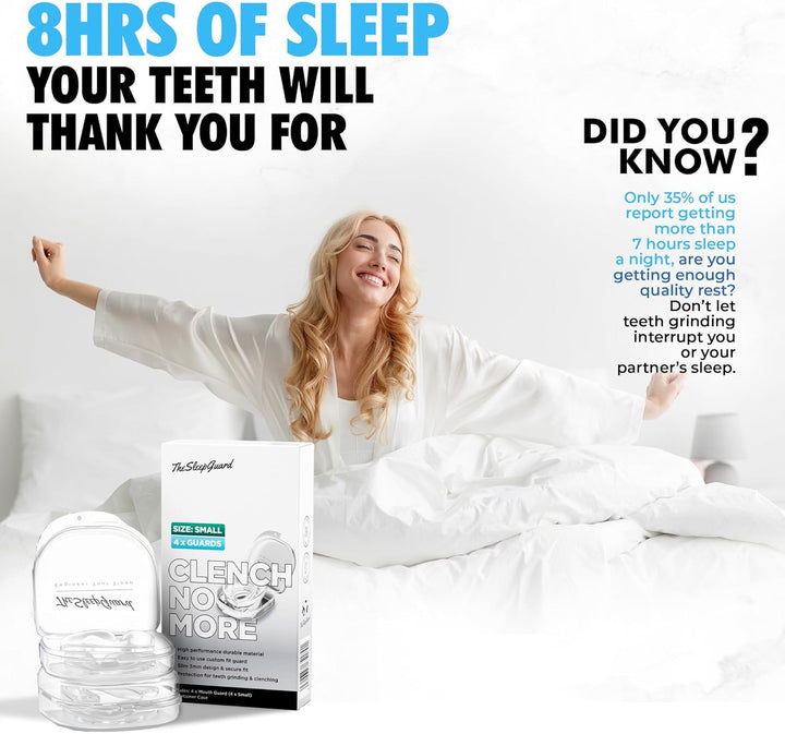 Mouth Guard for Clenching Teeth at Night [Pack of 4, Small Size - Women] – Custom Night Guards for Teeth Grinding – Nighttime Protection during Sleep for Adults