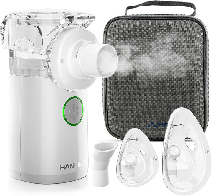 Portable Nebuliser Machine for Adults and Kids,Handheld Steam Inhaler for Home Use Only, Cool Mist Atomizer with Storage Bag, Ultra-Quiet and Efficient Atomization