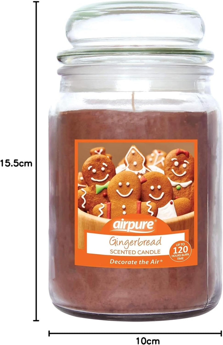 - Large Candle Scented, Gingerbread Fragrance - 120 Hour