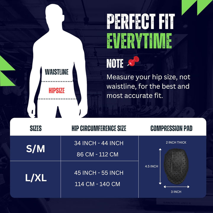 Hernia Belt for Men - Inguinal Hernia Support for Men, Adjustable Waist Strap Groin Support, Post-Surgery Truss Suitable for Left or Right Side - Black, Small/Medium