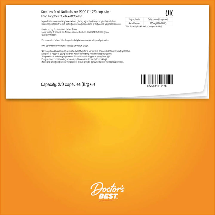 , Nattokinase, 2,000 FU, 270 Vegan Capsules, Lab Tested, Gluten Free, Vegetarian