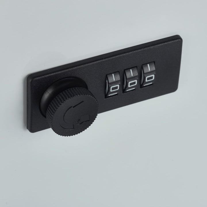 Medcab Medical Cabinet | Wall-Mounted First Aid Metal Box with Mechanical Combination Lock | Hospital Clinic Medicine Storage Safe |