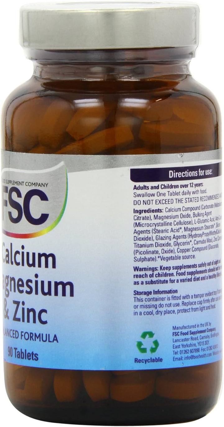 Calcium Magnesium and Zinc - Pack of 90 Tablets