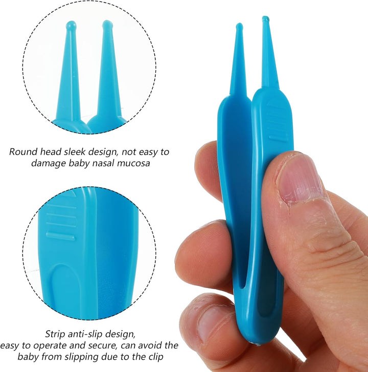 5Pcs Nose Cleaning Tweezers, 5 Colors Baby Booger Picker with round Head Effective Nose Picker Baby Ear Noses Navel Cleaner Clip for Babys Care