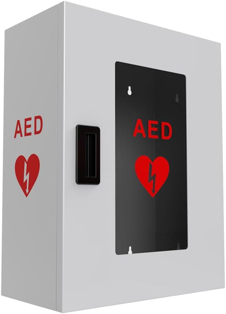 Universal Defibrillator Cabinet with No Alarm - AED Cabinet Wall-Mounted - Outdoor or Indoor Wall Fixed AED Storage - First Aid - Mounted Aed-Defibrillator Enclosure - Public Access Box - No Key Lock