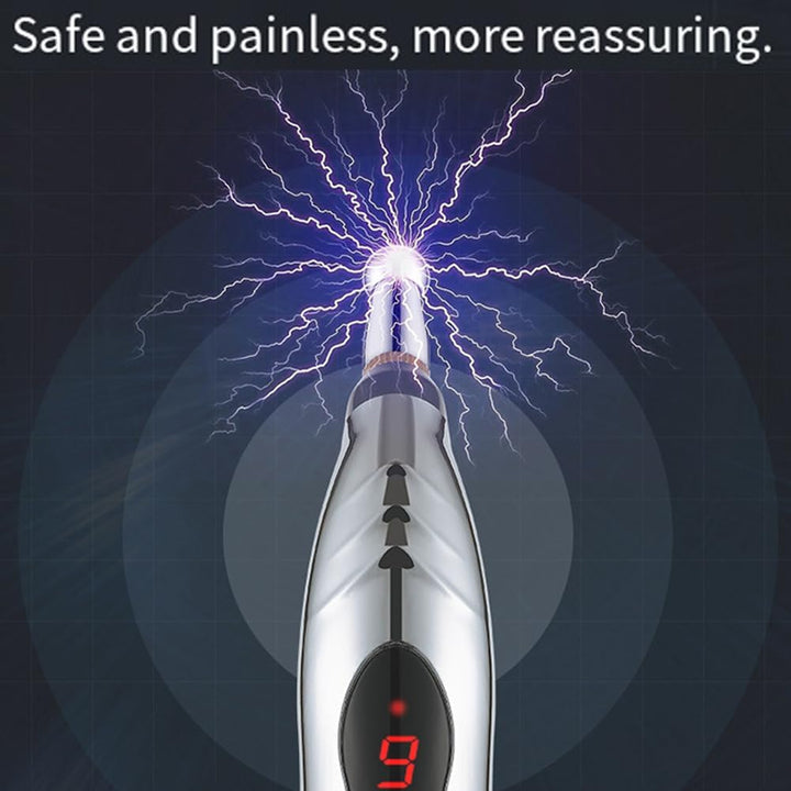 Calmera Acupuncture Healing Pen, Rechargeable Acupuncture Pen, Pain-Free Acupuncture Energy Pen, Pulse Relief Massage Pen, 5 Massage Heads, 9 Intensity, Meridian Energy Pen Full-Body Pain Relief (1)