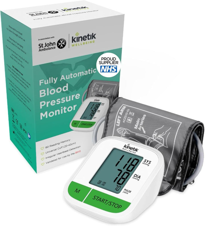Home Use Blood Pressure Monitor - Used by the NHS - Fully Automatic Upper Arm Blood Pressure Machine with Universal Cuff (22-42Cm), Digital Sphygmomanometer Tester Kit