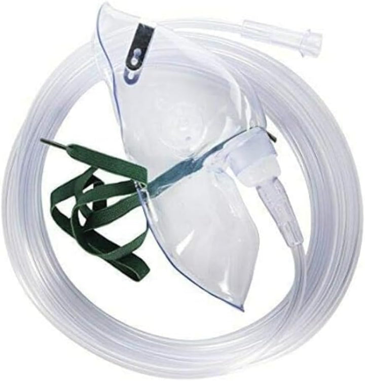Home Oxygen Masks Medium Concentration Adult with 2.1 Metre Tube Tubing (3 Pack) | Comfortable Design, Secure Fit | Ideal for Home Oxygen Use | Dentist, Doctors, Care Homes