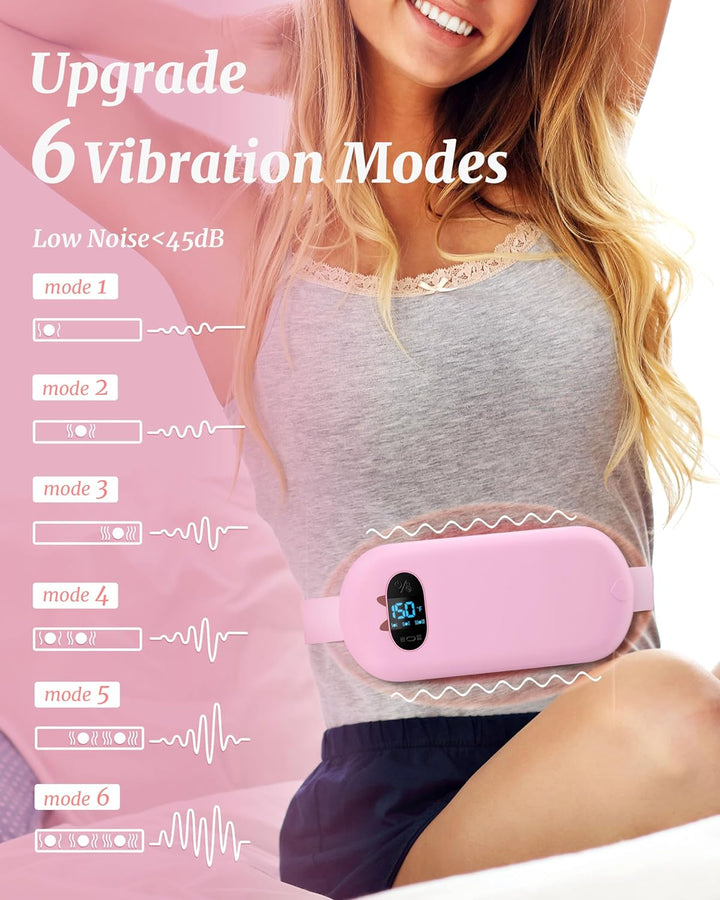 Heat Pad for Period Pain Relief, Upgraded 6 Heat Massage Modes Electric Fast Heating Pad for Lower Back Pain Cramp Heated Belt Menstrual Rechargeable USB Heating Pad Gifts for Women Girl Her Christmas