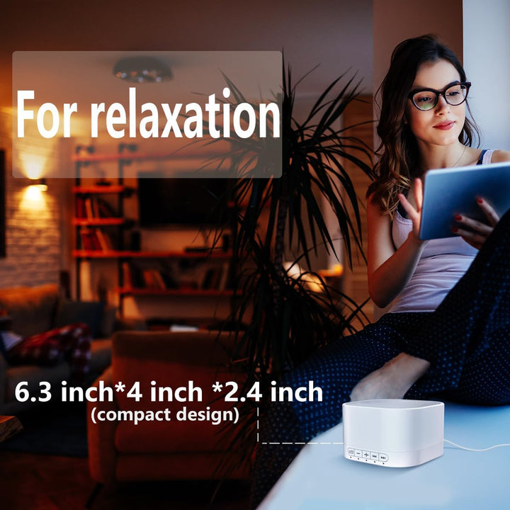 Sound Machines White Noise Machine with 20 Non Looping Natural Soothing Sounds and Memory Function 32 Levels of Volume Sleep Sound Timer Therapy for Baby Kids Adults (White Little)