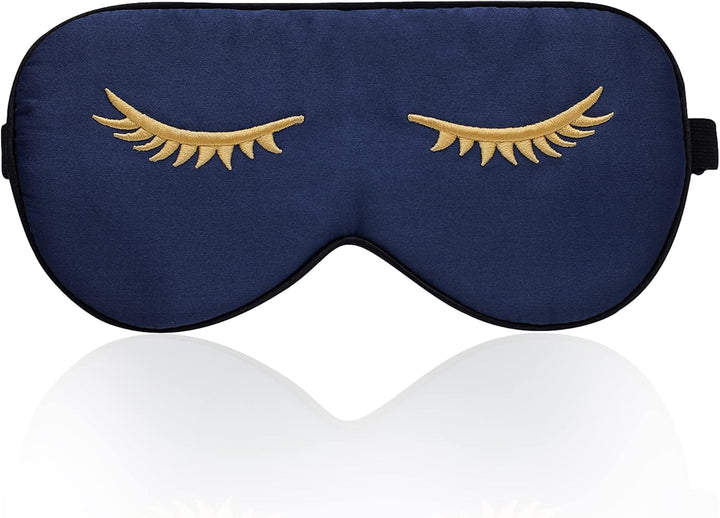 100% Silk Sleep Mask with Adjustable Strap,Comfortable and Super Soft Eye Mask Ultimate Sleeping Aid,Blindford Golden Moon