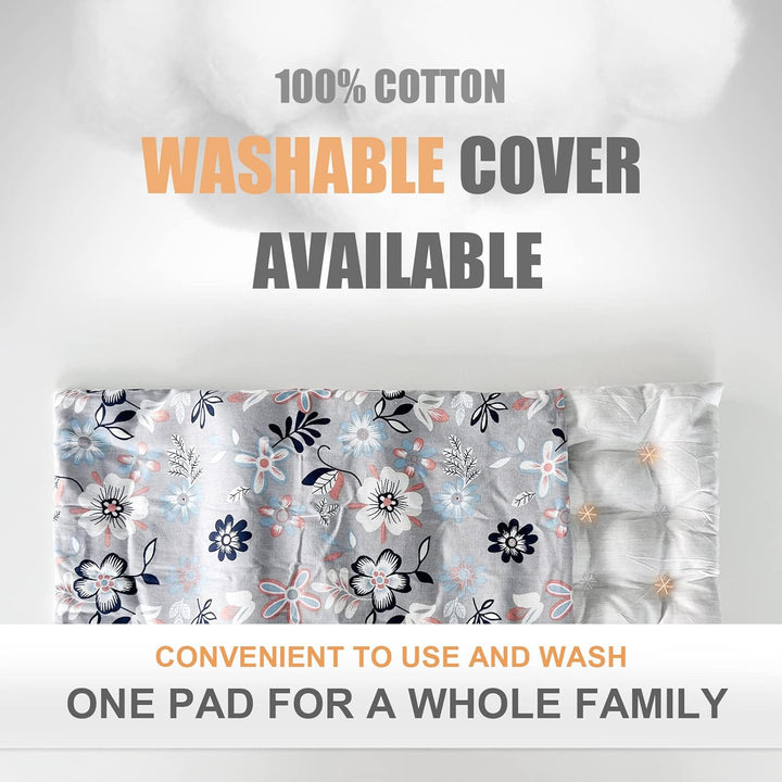 Microwave Heat Pad with Washable Cover 9 * 15" | Wheat Bags Microwavable for Neck Shoulder, Cordless Warm Compress Weighted Moist Heat Pad