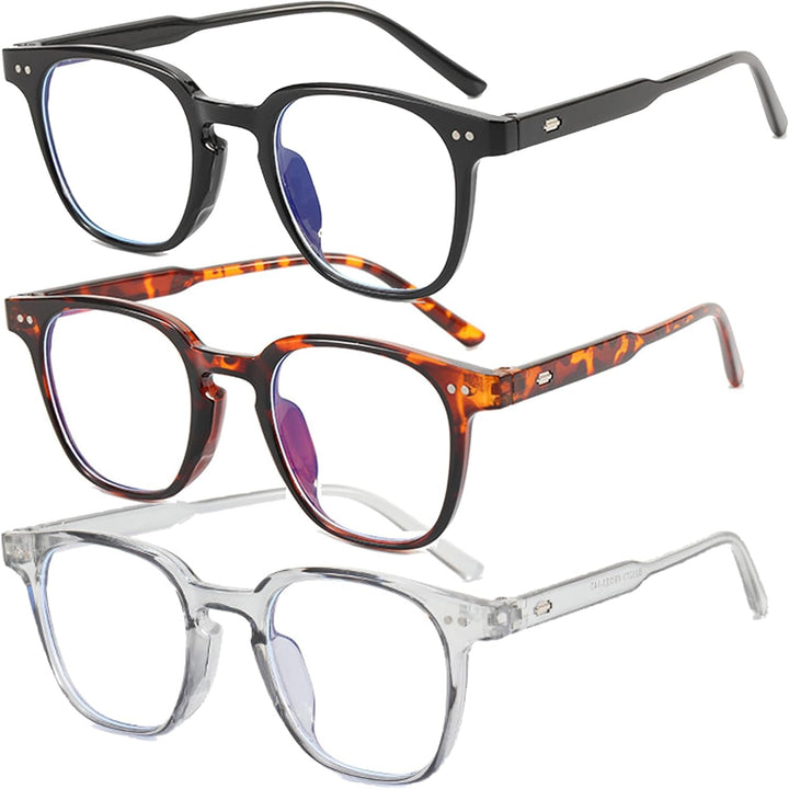 2 Pack Blue Light Blocking Glasses, anti Blue Light Gaming Glasses, Retro Fashion Frame Non-Prescription Lens, anti Fatigue Headache Computer Screen Glasses for Women and Men,Unisex round Glasses