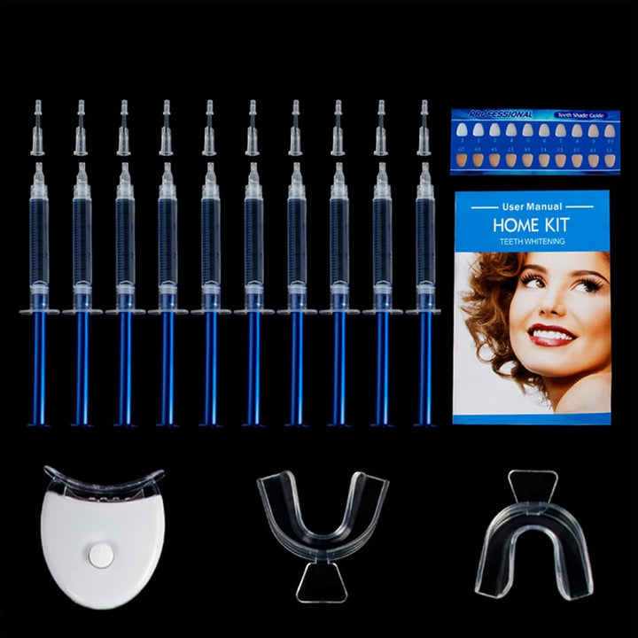 35% Whitening Gel Refills with LED Light and Mouth Trays - 10 PCS 3ML Teeth Gel - Oral Bleaching Treatment