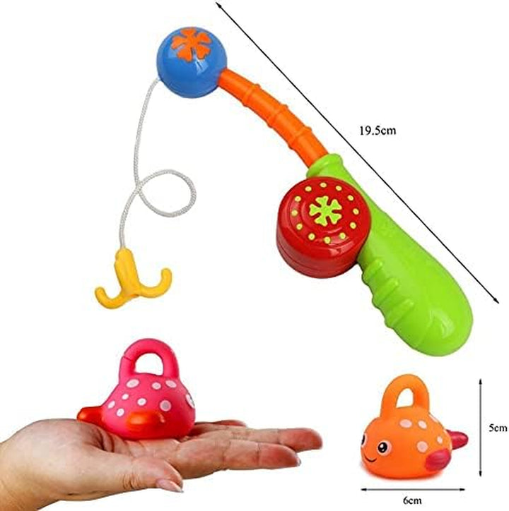 Baby Bath Toys Fishing Game for 2 3 4 Year Olds Toddler Kids Paddling Pool Toys with 2 Toy Fishing Rod 6 Fishing Toys,Baby Shower Bath Toys Water Play Game for Kids