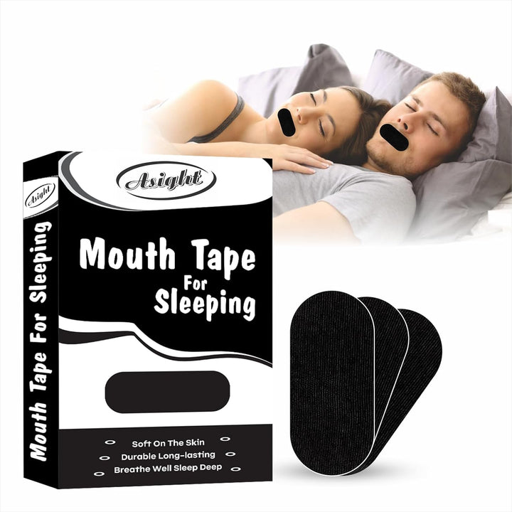 Mouth Tape| Snoring Aids for Women & Men| Mouth Tape for Sleeping | Sleep Aid to Improve Nasal Breathing| Sleep Tape| 30 Hypoallergenic anti Snoring Strips (Black)
