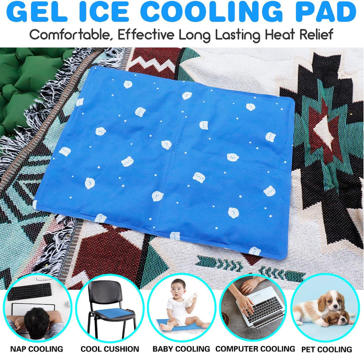 Pillow Ice Pad, Large Ice/Hot Pack, Pet Cooling Mat, Dog Cooling Pad, Gel Ice Pad for Pillow, Children'S Sleeping Head Cooling Ice Pack, Ice Pad for Hot Flashes, Night Sweats(11.6X15.9In)