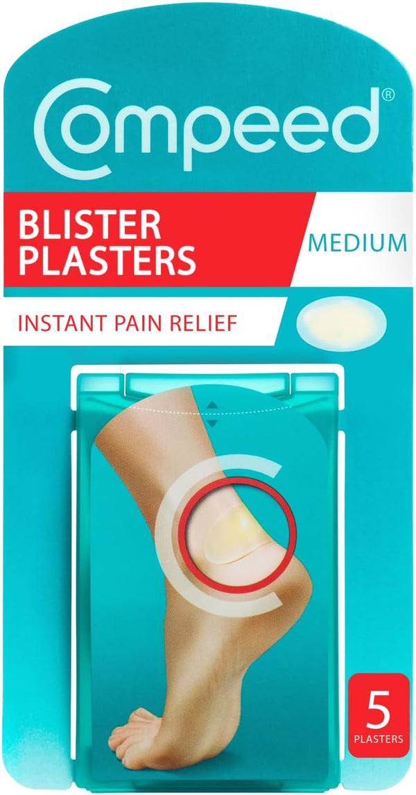 Blister Plasters Medium Size 5 Pack - Hydrocolloid Foot Treatment - Heal Fast