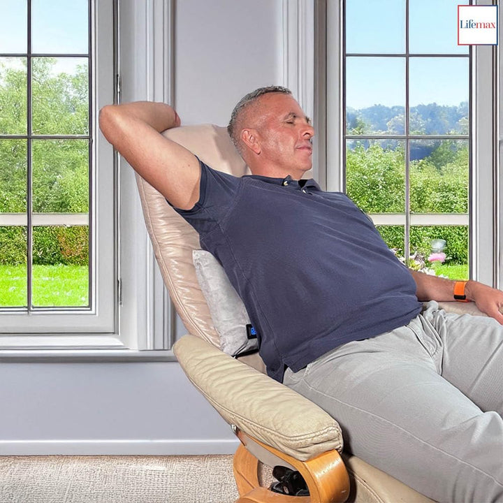 Heated Massage Cushion: Soft Portable Vibration Massage Wellness Cushion with Built-In USB Rechargeable Battery, 2 Vibration Levels with Heat, Cordless Warmth for Back & Neck, Travel or Home