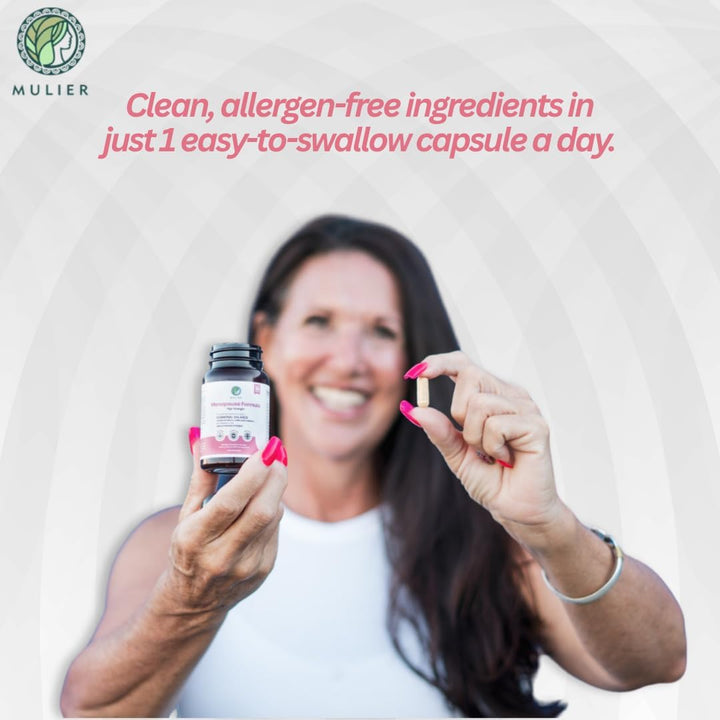 Menopause Supplement, Allergen Free, Vegan, 14 Supporting Ingredients Incl. Sage, Ashwagandha, K2, Coq10, 1 Month Supply, 30 Capsules