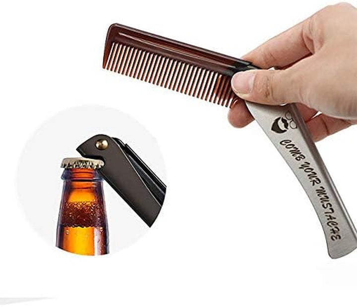 Hair&Beard Comb Stainless Steel Comb Moustache Shaping Comb Pocket Beard Comb Teeth Beard Comb for Men