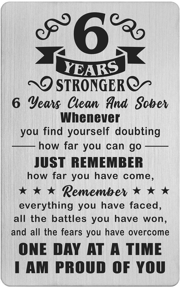 2 Year Sober Card - 2 Year Sobriety Gifts for Women Men - 2 Year Clean and Sober Gifts - 2 Yr Addiction Recovery Engraved Wallet Cards Token