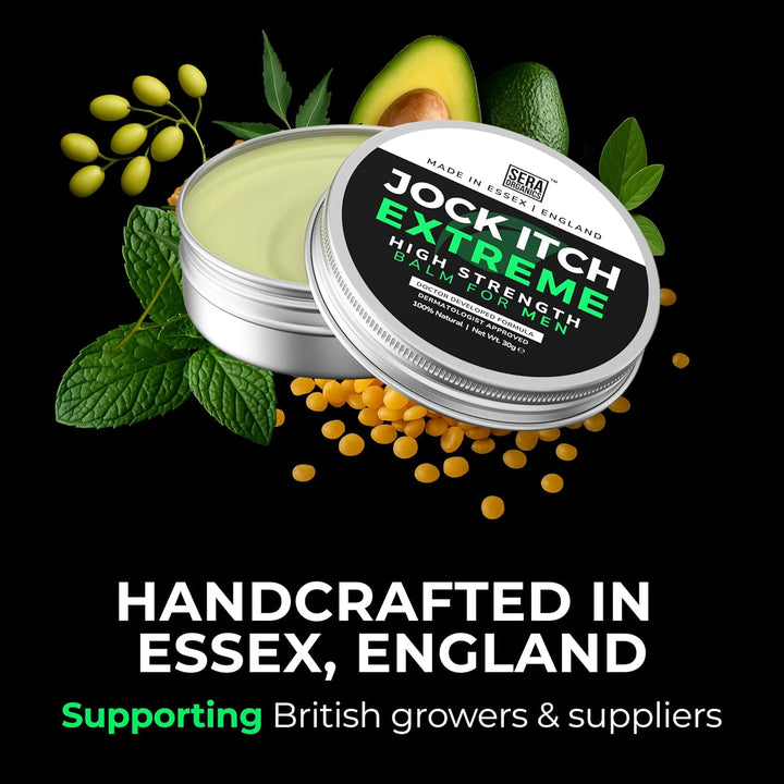 Jock Itch Cream for Men – Antifungal Treatment for Groin, Itching, & Rash | Strong Jock Itch Relief Balm | Natural Antifungal Skin Cream (30Ml) – Made in UK