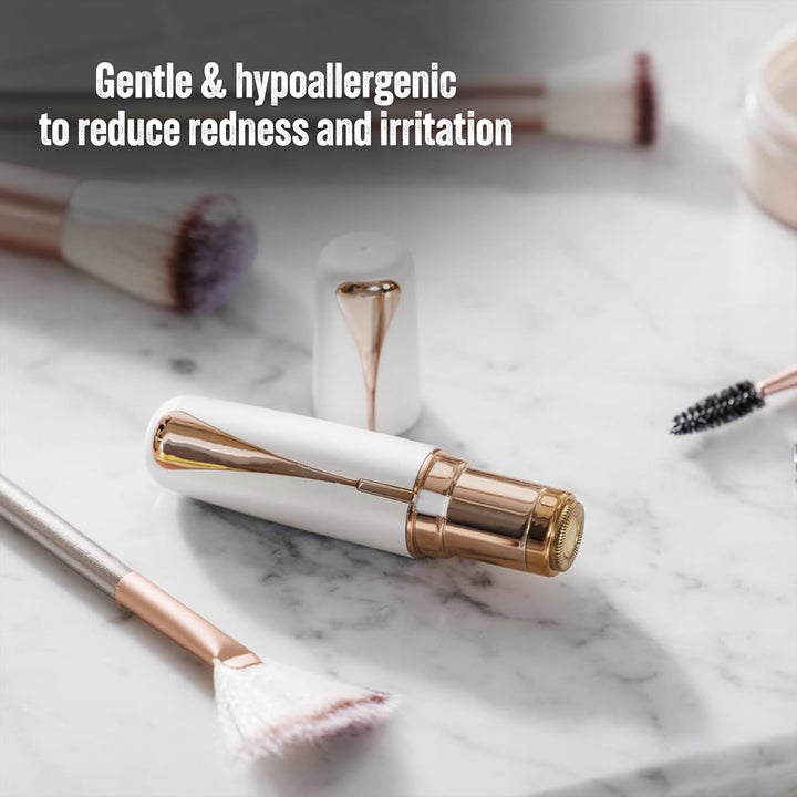 Nuyou Facial Hair Remover for Women - Quick, Painless Hair Removal, Rechargeable with 18K Gold Blades, Portable Facial Trimmers, Lipstick Design for Discreet Face Care, New Floatable Tiltable Head