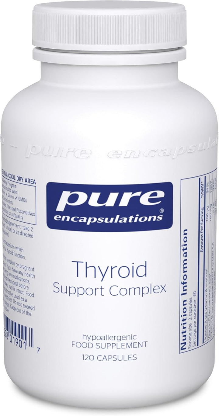 Thyroid Support Complex - Blend of Vitamins and Minerals - Reduces Fatigue, Supports Energy and Thyroid Function - Includes Vitamin C, Iodine, Selenium, and Zinc - 60 Capsules