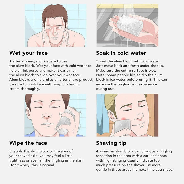 Alum Block for Shaving, Skin Soothing Stick 3.5Oz Portable with Protective Lid after Shave Alum Stick for Post Shave Care