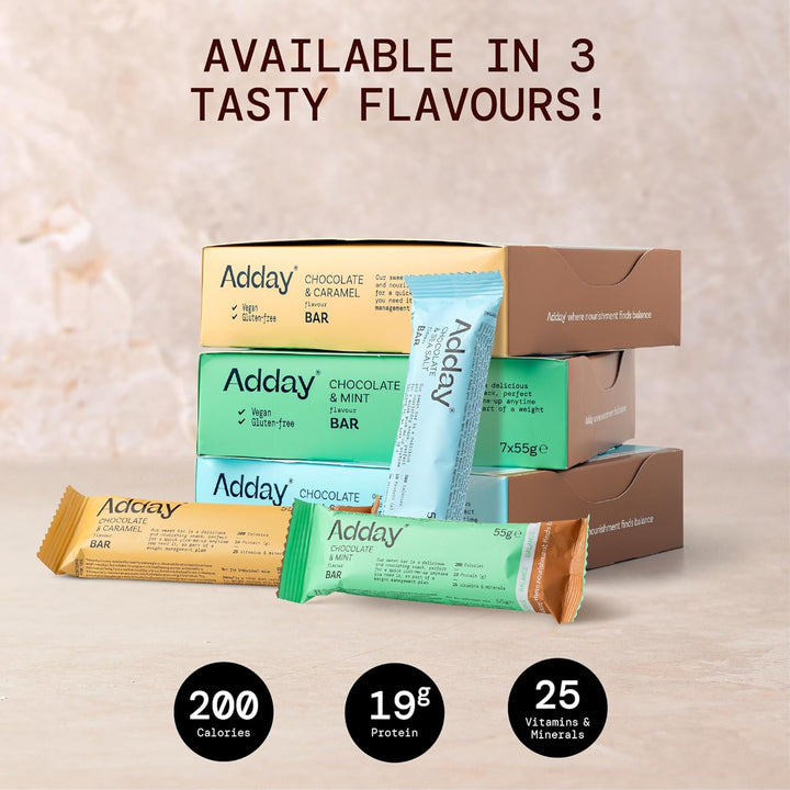 - Low Calorie, High Protein Total Diet Meal Replacement Bar - Chocolate and Caramel - Gluten Free, Vegan Friendly and Halal - 100% Nutritionally Complete with Fibre, Vitamin D, Iron and More