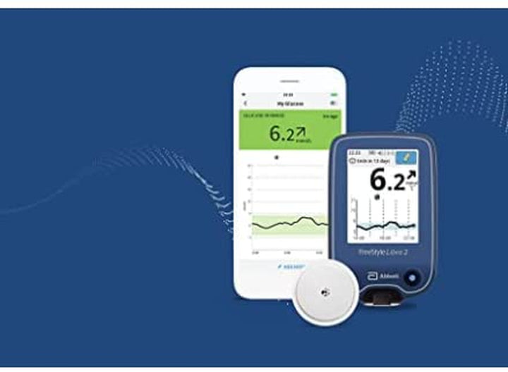 Freestyle Libre 2 Sensor Pack of 2 for Diabetes Monitoring CGM for UK, White