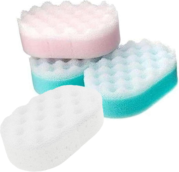 Pack of 12 Massage Sponges for Men and Women - Exfoliating Bath Sponge for Adults and Kids - Perfect for Body Scrubbing in the Shower