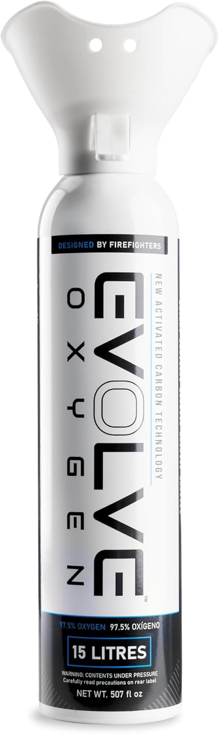 15-Litre Pure Oxygen Canister with Breathing Cup | Portable Oxygen Can | Ideal for Home Use and Outdoor Activities | Designed by Firefighters | Made in Britain | Pack of 2