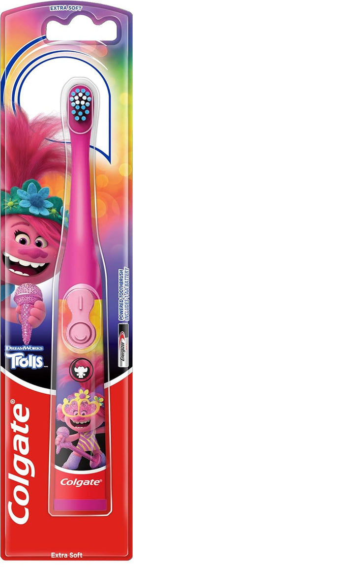 Kids Battery Barbie Extra Soft Bristles Toothbrush, 3+ Years, with Sonic Vibrating Bristles to Remove More Plaque and Slim Easy to Hold Handles