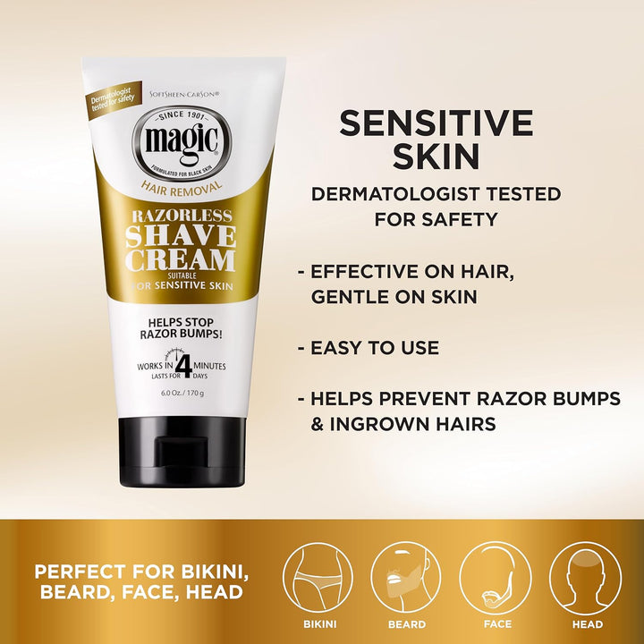 Magic Smooth Razorless Hair-Removing Cream 6Oz/170G