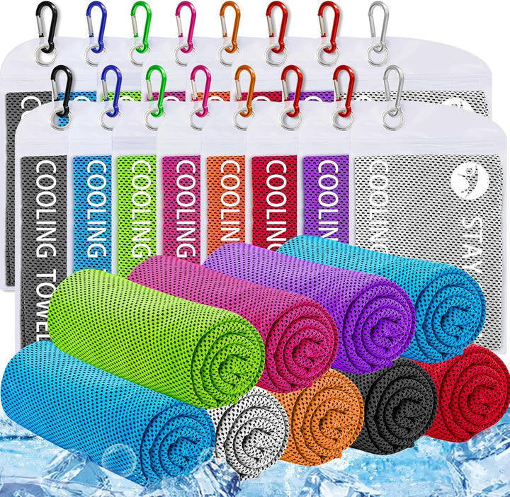 6 Pack Cooling Towels for Neck and Face,Microfiber Cooling Gym Towels,Soft Cooling Neck Towels Rags Cooling Neck Wraps Sweat Towel for Sports,Gym,Yoga,Workout,Running,Camping(40"X12")