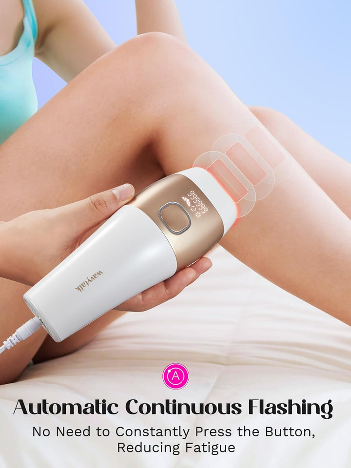Laser Hair Removal Device,Painless Ice Cooling IPL Hair Removal,Max 24J High Energy Hair Removal Machine for Face Bikini Line Armpit Leg Back,Corded (White)
