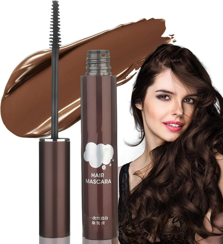 Temporary Root Touch Up,Hair Mascara for Grey Hair,Black Hair Mascara for Grey Hair Cover Up,Root Touch up Stick with Brush,Suitable for Both Men &Women,Quick Dry Gray Root Cover up Smudge(Black)