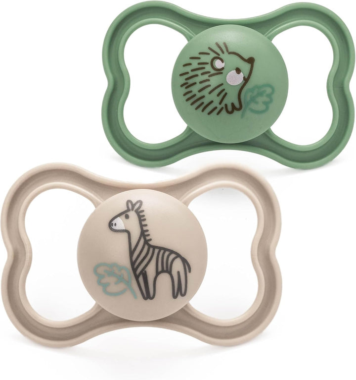 Air Night Soothers | 6 plus Months | 2 Pack | Glow in the Dark Dummies | Comes in Dummy Steriliser Case | Baby Accessories | Blue (Various Designs)