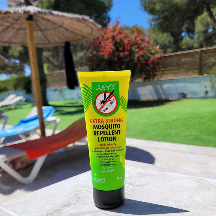 Mosquito Repellent Cream - Extra Strong/Tropical Strength - 100% Natural, Deet Free, No Preservatives - Safe Insect/Midge Repellent for Adults, Children & the Environment - 75Ml