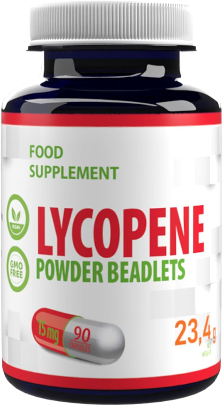 Lycopene 15Mg | 10% Beadlet | 90 Vegan Capsules | High Strength Antioxidant for Skin & Prostate Health | 3Rd Party Lab Tested