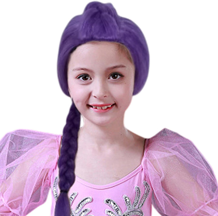 Anime Hunters Rum Wig, Purple Hair Extensions Cosplay Hair, Purple Braiding Hairs Demon Cosplay for Kids & Adults, Adjustable Cap, Realistic Halloween Anime Costume Wig