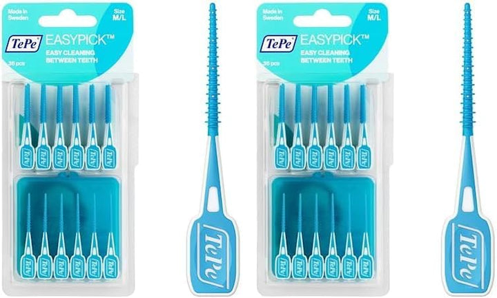 Easypick Toothpicks, Orange, ISO XS-S, 36Pcs, Plaque Remover, Efficient Clean between Teeth, Durable Dental Picks for Narrow Gaps, Travel Case Included