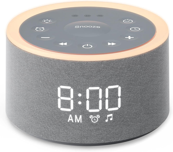 White Noise Machine, D1+ White Noise Machine with Nursery Night Light 29 Soothing Sounds, Sound Machine Alarm Clock with 6 Wake up Sound for Adults Baby, 0-100% Dimmable Display, Snooze, Blue