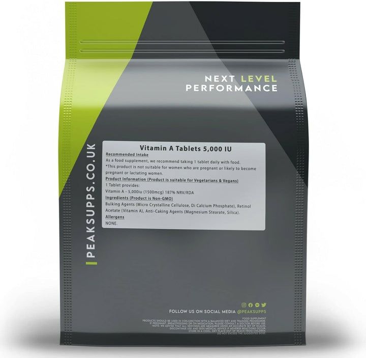 Vitamin a Tablets 5000 IU (1500Mcg) - 180 Pack