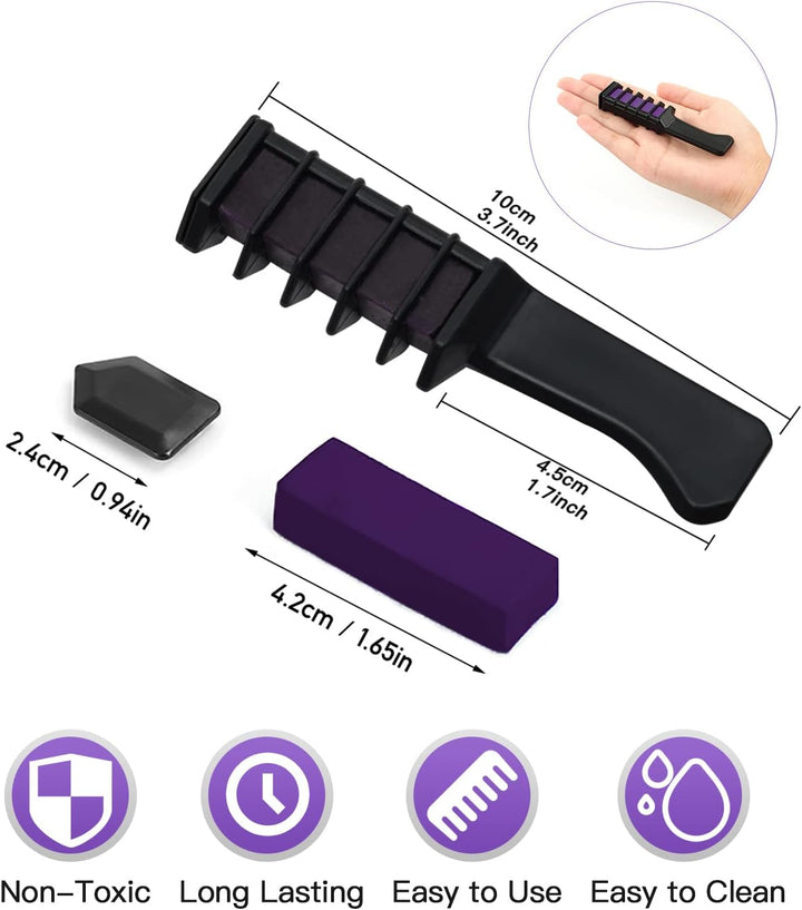 Hair Chalk Comb, 12 Colors Temporary Washable Hair Color Girls Gifts Brush Set for Kids, Boys & Girls Hair Dyeing, Party, Christmas and DIY