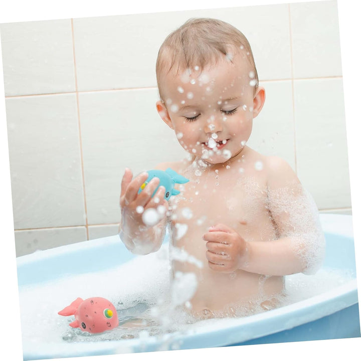 Whale Bath Toys for Toddlers 2Pcs Cartoon Wind-Up Bathtub Toys in Pink and Blue for Baby'S Summer Bath and Swimming